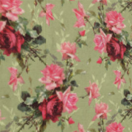 Salie Groen Antiek  Rozen & Bloemen Behang