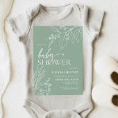 Salie Groen Baby shower Bloemen Kaart