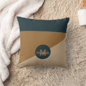 salie Groen Beige bruin monogramed kleur Kussen (Deken)