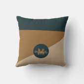 salie Groen Beige bruin monogramed kleur Kussen (Achterkant)