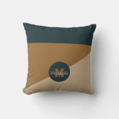 salie Groen Beige bruin monogramed kleur Kussen (Voorkant)