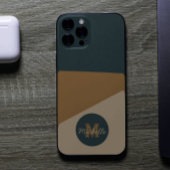 salie Groen Beige  kleurenblok monogram Case-Mate iPhone Case