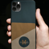 salie Groen Beige  kleurenblok monogram Case-Mate iPhone Case