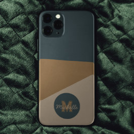 salie Groen Beige kleurenblok monogram iPhone 16 Pro Max Hoesje