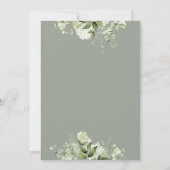 Salie groen bloem typografie bruiloft save the date (Achterkant)