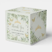 Salie Groen Bloemen Gouden Vlinders Quince XV Mini Bedankdoosjes (Achterkant)