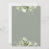Salie Groen Bloemen Groen String Lights Bruiloft Save The Date (Achterkant)