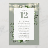 Salie Groen Bloemen Tafel Aantal Zitplaatsen Grafi Kaart (Achterkant)