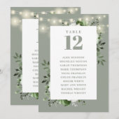 Salie Groen Bloemen Tafel Aantal Zitplaatsen Grafi Kaart (Voorkant / Achterkant)