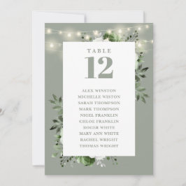 Salie Groen Bloemen Tafel Aantal Zitplaatsen Grafi Kaart