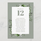 Salie Groen Bloemen Tafel Aantal Zitplaatsen Grafi Kaart (Achterkant)