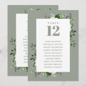 Salie Groen Bloemen Tafel Aantal Zitplaatsen Grafi Kaart (Voorkant / Achterkant)