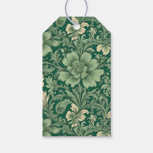 Salie Groen  bloemmotief Cadeaulabel (Voorkant)