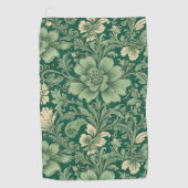 Salie Groen bloemmotief Golfhanddoek (Voorkant)