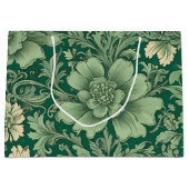 Salie Groen  bloemmotief Groot Cadeauzakje (Voorkant)