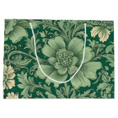 Salie Groen  bloemmotief Groot Cadeauzakje (Achterkant)