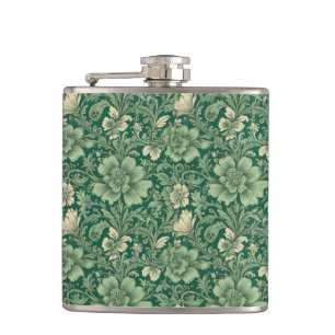 Salie Groen  bloemmotief Heupfles