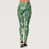 Salie Groen bloemmotief Leggings (Achterkant)