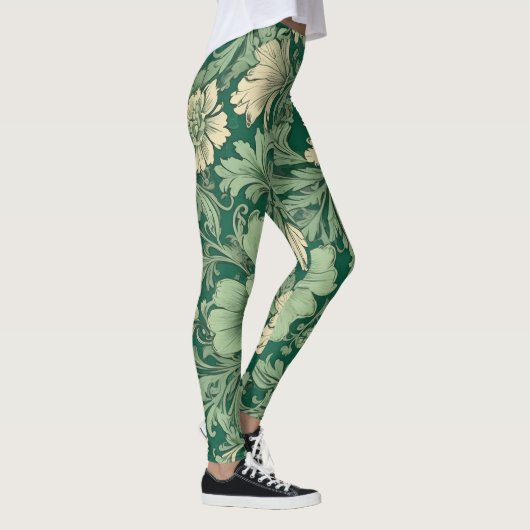 Salie Groen  bloemmotief Leggings (Rechts)