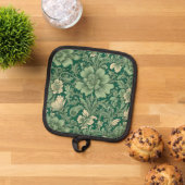 Salie Groen  bloemmotief Pannenlap (Top down)