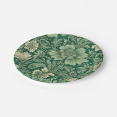 Salie Groen  bloemmotief Papieren Bordje (Gekanteld)