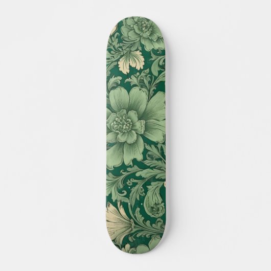 Salie Groen  bloemmotief Persoonlijk Skateboard (Voorkant)