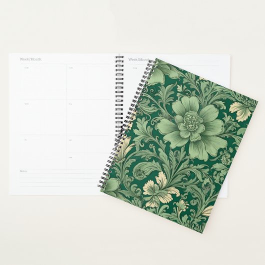 Salie Groen  bloemmotief Planner (Display)