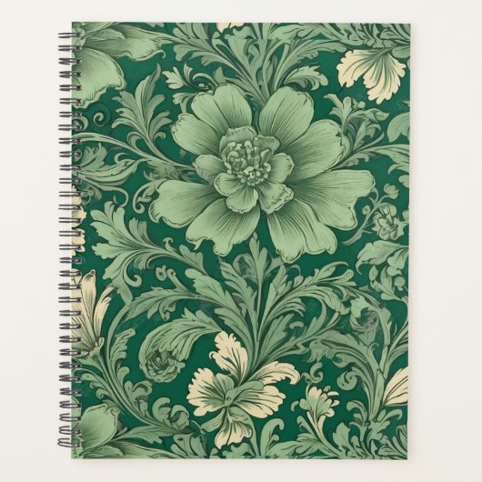 Salie Groen  bloemmotief Planner (Voorkant)