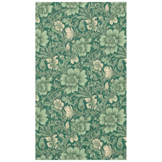 Salie Groen  bloemmotief Tafelkleed (Voorkant)