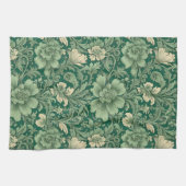 Salie Groen  bloemmotief Theedoek (Horizontaal)