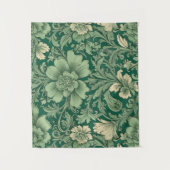 Salie Groen bloemmotief Wandkleed (Voorkant)