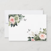 Salie Groen Blush Roze Bloem Quinceañera Bedankkaart (Achterkant)