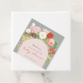 salie Groen Boho Bloom Cactus Baby shower Bedankjes Labels (In situ)