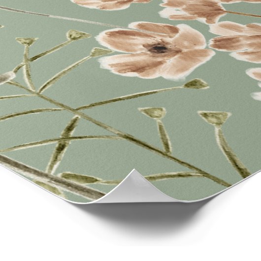 Salie groen bruidsfeest welkom bord met wilde bloe poster (Hoek)