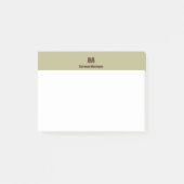Salie Groen Chic Gepersonaliseerde Naamletter Mono Post-it® Notes (Voorkant)