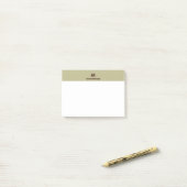 Salie Groen Chic Gepersonaliseerde Naamletter Mono Post-it® Notes (Op bureau)