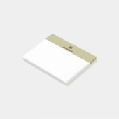 Salie Groen Chic Gepersonaliseerde Naamletter Mono Post-it® Notes (Schuin)
