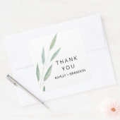 Salie groen dank u Stickers, bruiloft gunst Vierkante Sticker (Envelop)