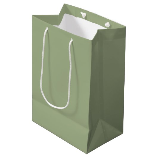 Salie Groen Effen Kleur Medium Cadeauzakje (Voorkant Gekanteld)