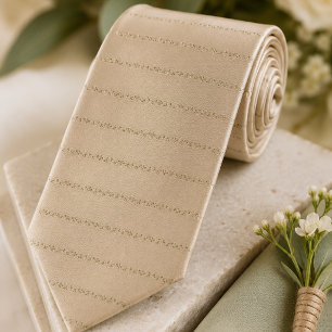 Salie groen en champagne luxe bloem streep stropdas