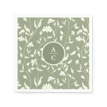 Salie Groen en Cream Bloemen