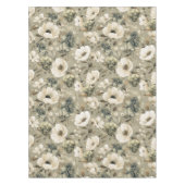 Salie Groen en Cream Bloemen Tafelkleed (Voorkant)