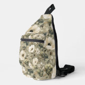 Salie groen en crème bloem  sling bag (Rechterhoek)
