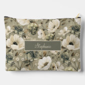 Salie Groen en Crème Bloemen gepersonaliseerd Etui (Achterkant)