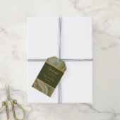 Salie Groen En Goud Marmer Cadeaulabel (Met Touw)