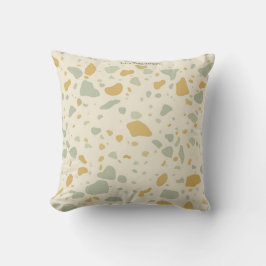 Salie Groen en Goud Moderne Terrazzo Kussen
