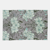 Salie groen en grijs gebladerte art nouveau floral theedoek (Horizontaal)