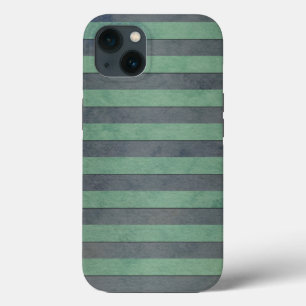 Salie groen en grijs strepenpatroon iPhone 13 hoesje
