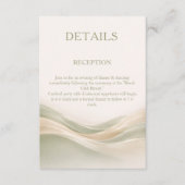 Salie groen en ivoor moderne trouwdetails informatiekaartje (Voorkant)