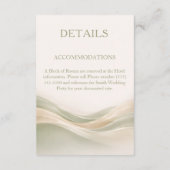 Salie groen en ivoor moderne trouwdetails informatiekaartje (Achterkant)
